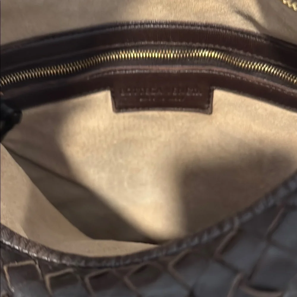 Bottega Veneta Woven Leather Hobo Bag in Dark Brown